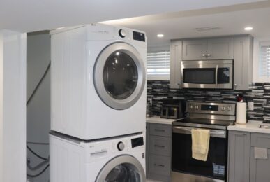 Washing Machine And Dryer Installation In Progress